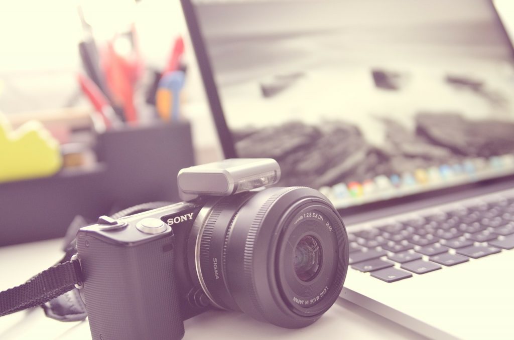 camera near a laptop